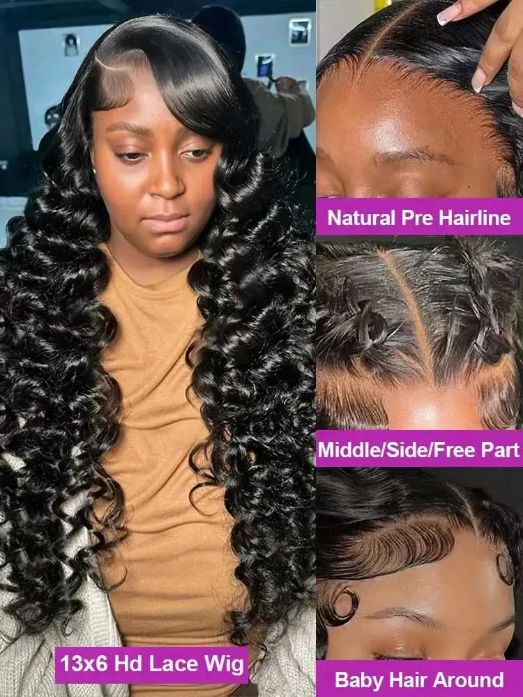 HD Lace Front Wig Human Hair Loose Deep Wave 13x4 13x6 Glueless