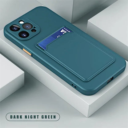 Luxury Soft Silicone Wallet Case Funda Iphone 17 Air 16 15 14 11 13 12 Pro Max Plus Card Holder Slot