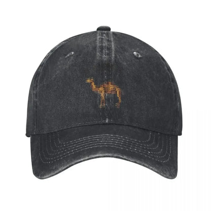 Camel Print Distressed Trucker Hat – Vintage Washed Cap