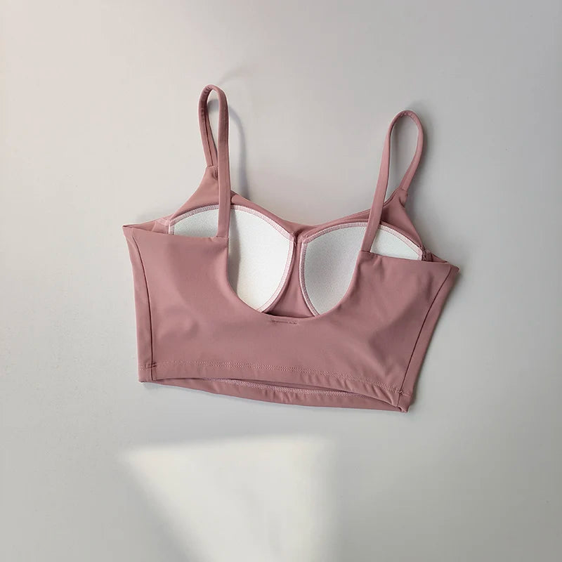 Women's Push-Up Sports Bra with Fixed Removable Pads