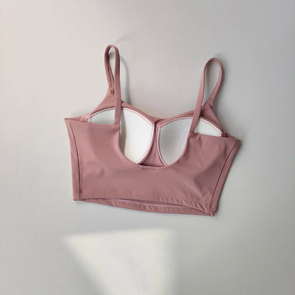 Women's Push-Up Sports Bra with Fixed Removable Pads