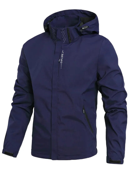 Waterproof Rain Jacket Men – Lightweight Hooded Windproof Outdoor Raincoat