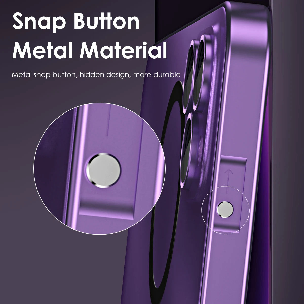 Aluminum Metal Frame Magnetic Case Iphone 13 12 14 15 16 17 Pro Max Magsafe Wireless Charging Lens