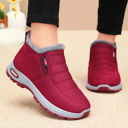 Women's Waterproof Snow Boots – Plush-Lined Warm Ankle Boots