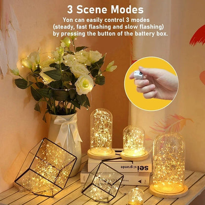 10pcs Fairy Lights String Button Battery Light Home Decor Living Bedroom Garden Christmas Wedding