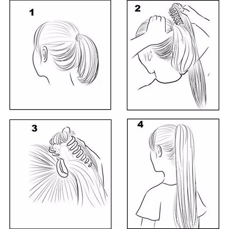 Claw Clip Ponytail Hair Extensions – 24 Inch Straight Synthetic