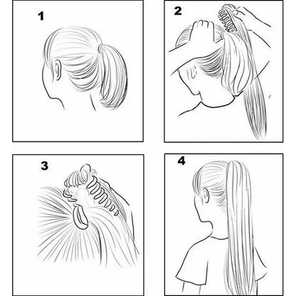 Claw Clip Ponytail Hair Extensions – 24 Inch Straight Synthetic