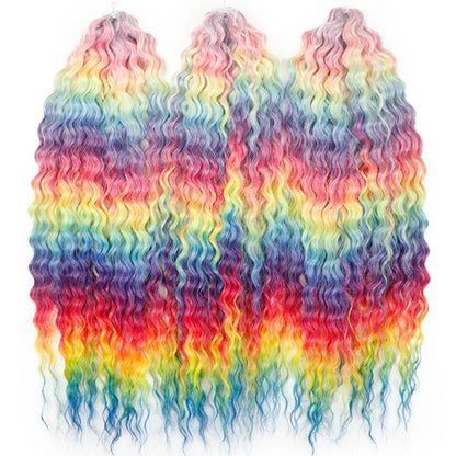 Idol 300g 22 Inch Ariel Curl Hair Water Wave Twist Crochet Synthetic Ombre Rainbow Color Braiding