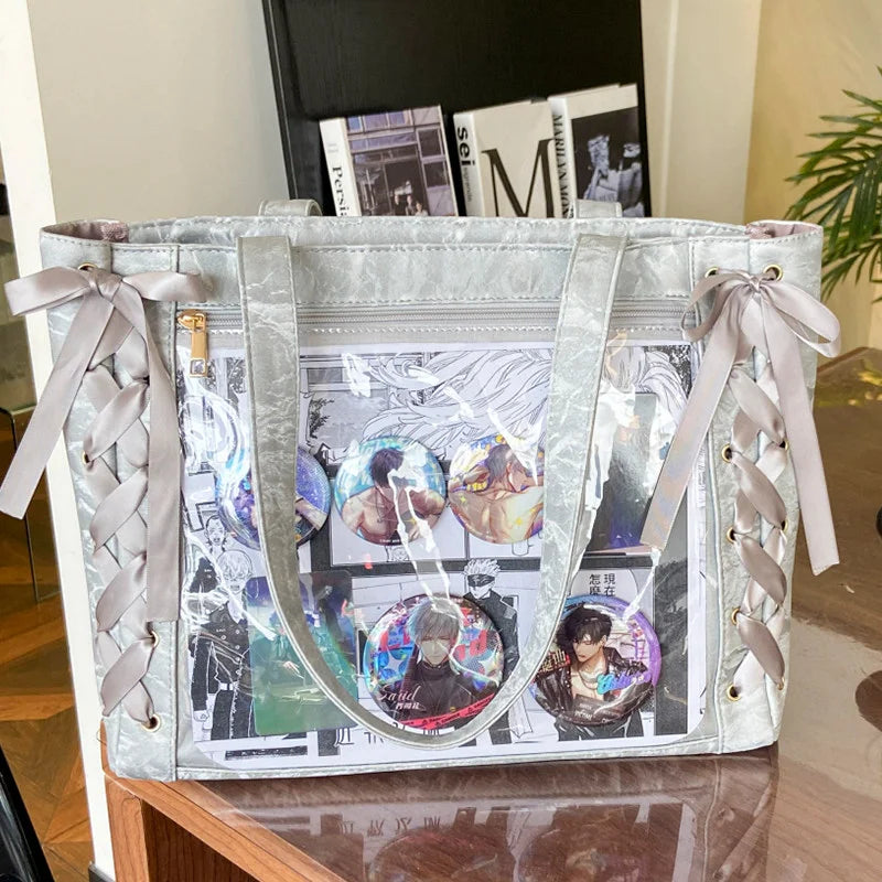 Ita Bag Transparent Window Tote – Y2K Kawaii Crossbody Shoulder Bag