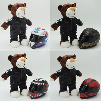 Motorcycle Helmet Teddy Bear Plush Toy – Biker Stuffed Animal Gift