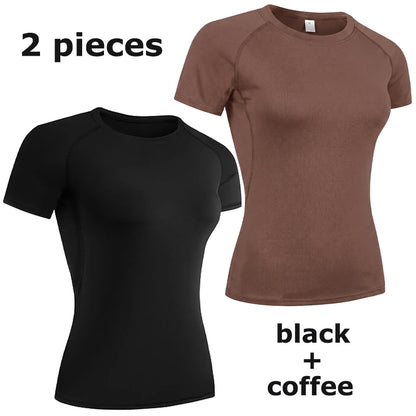 Women's Compression Athletic T-Shirt – Short Sleeve Quick Dry Workout Top