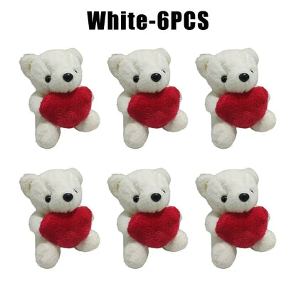 1 3 6pcs 20cm Heart Teddy Bear Plush Cuddly Stuffed Animal Holding Valentine S Day Christmas Gift