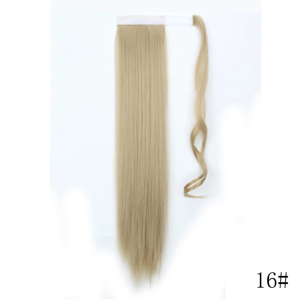 Wrap Around Ponytail Extension – Long Straight Synthetic Clip-In