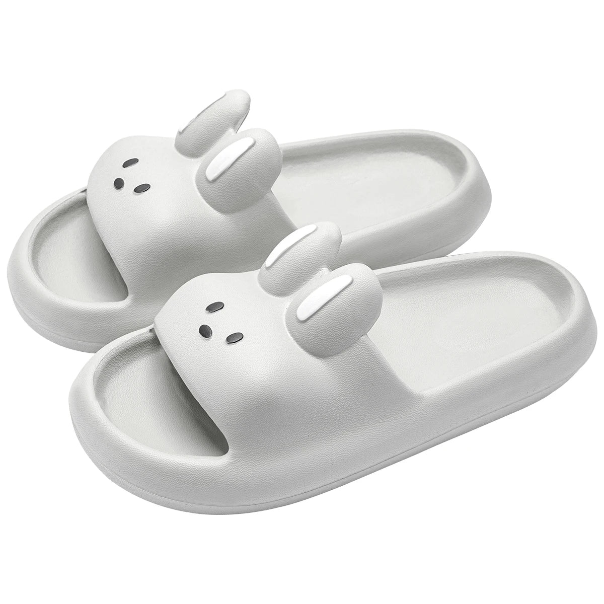 Pillow Rabbit Slippers Women Men House Slides Shower Sandals - Thick