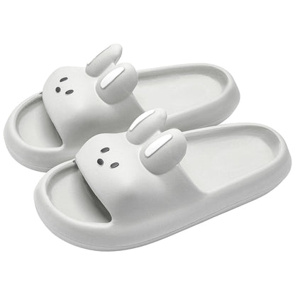 Pillow Rabbit Slippers Women Men House Slides Shower Sandals - Thick