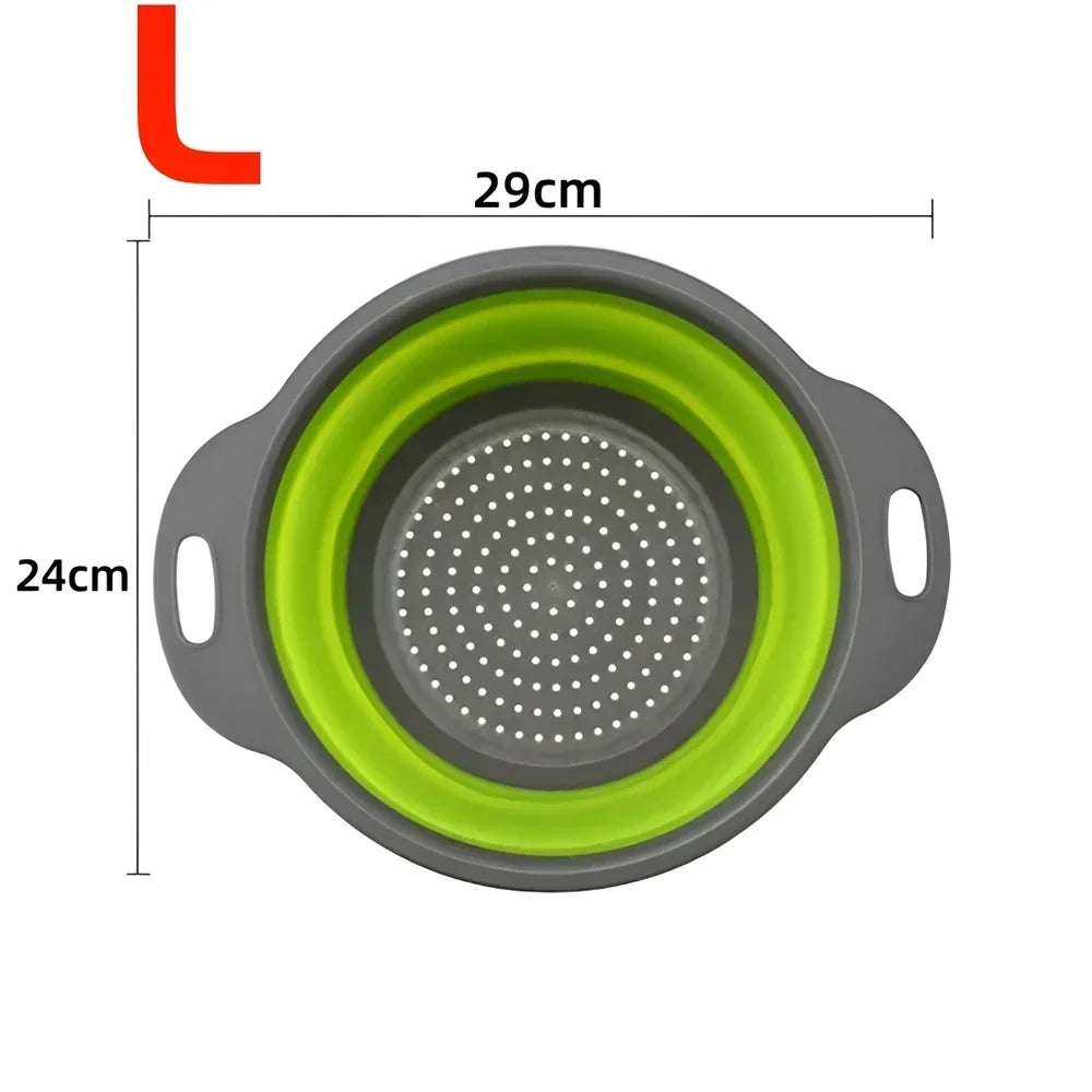 Collapsible Silicone Colander – Foldable Kitchen Strainer