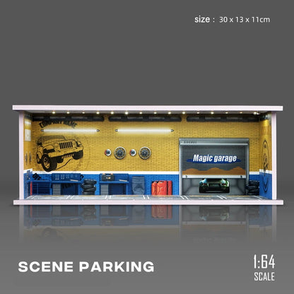 1:64 Scale Parking Garage Scene Model with LED Lights