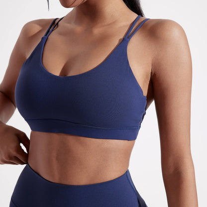 Women's Strappy Cross-Back Sports Bra – Gym, Yoga & Training Top
