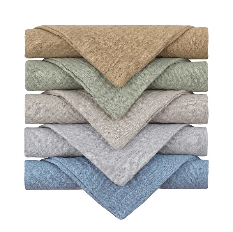 Baby Muslin Washcloths 5-Pack – Soft Gauze Cotton Face Towels