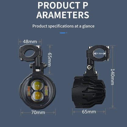 Motorcycle Fog Lights Led Auxiliary Driving Lamp Moto Headlight Spotlights 100w Wired Switch Dual