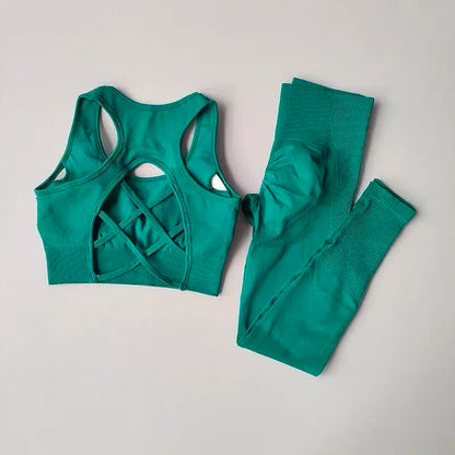 2-Piece Women's Yoga Set – Sports Bra & High Waist Leggings Fitness Suit