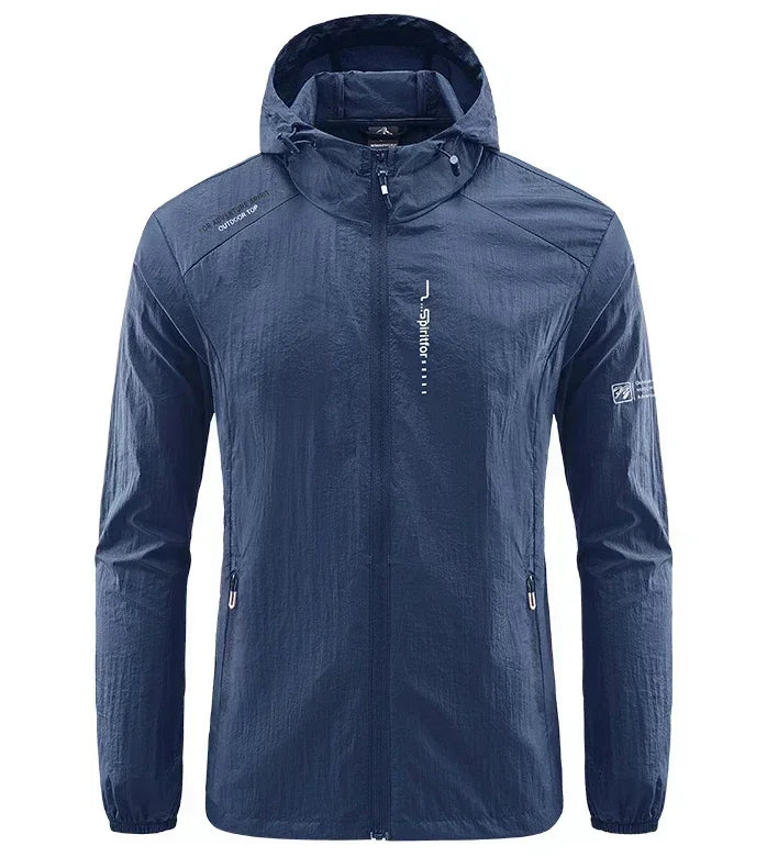 UPF 50+ Men's Windbreaker Jacket – UV Protection Quick Dry Outdoor Hoodie