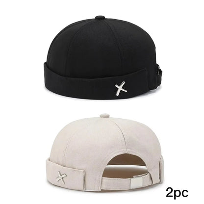 Docker Brimless Beanie Hat – Korean Streetwear Rolled Cap for Men & Women