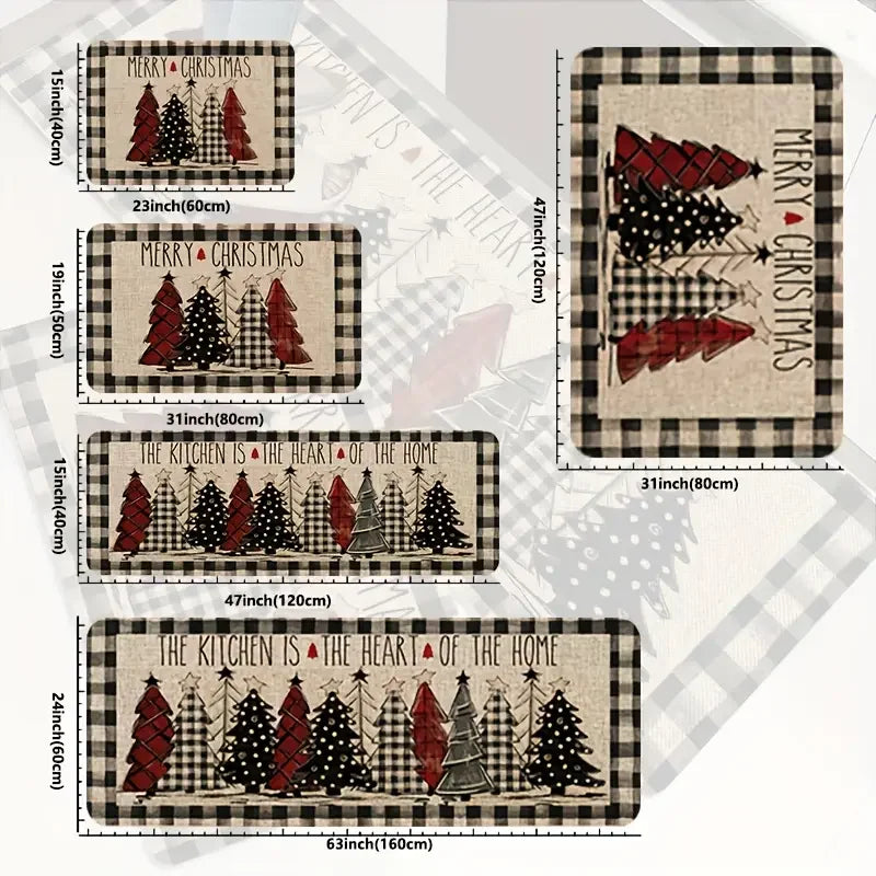 Christmas Kitchen Rug Set – Non-Slip Soft Holiday Floor Mat