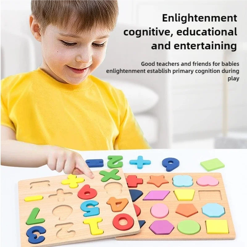 Wooden Alphabet & Number Puzzle Board – Montessori Learning Toy for Kids