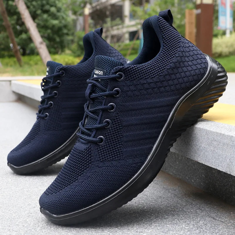 Men's Breathable Mesh Running Sneakers – Lightweight Casual Sports Shoes