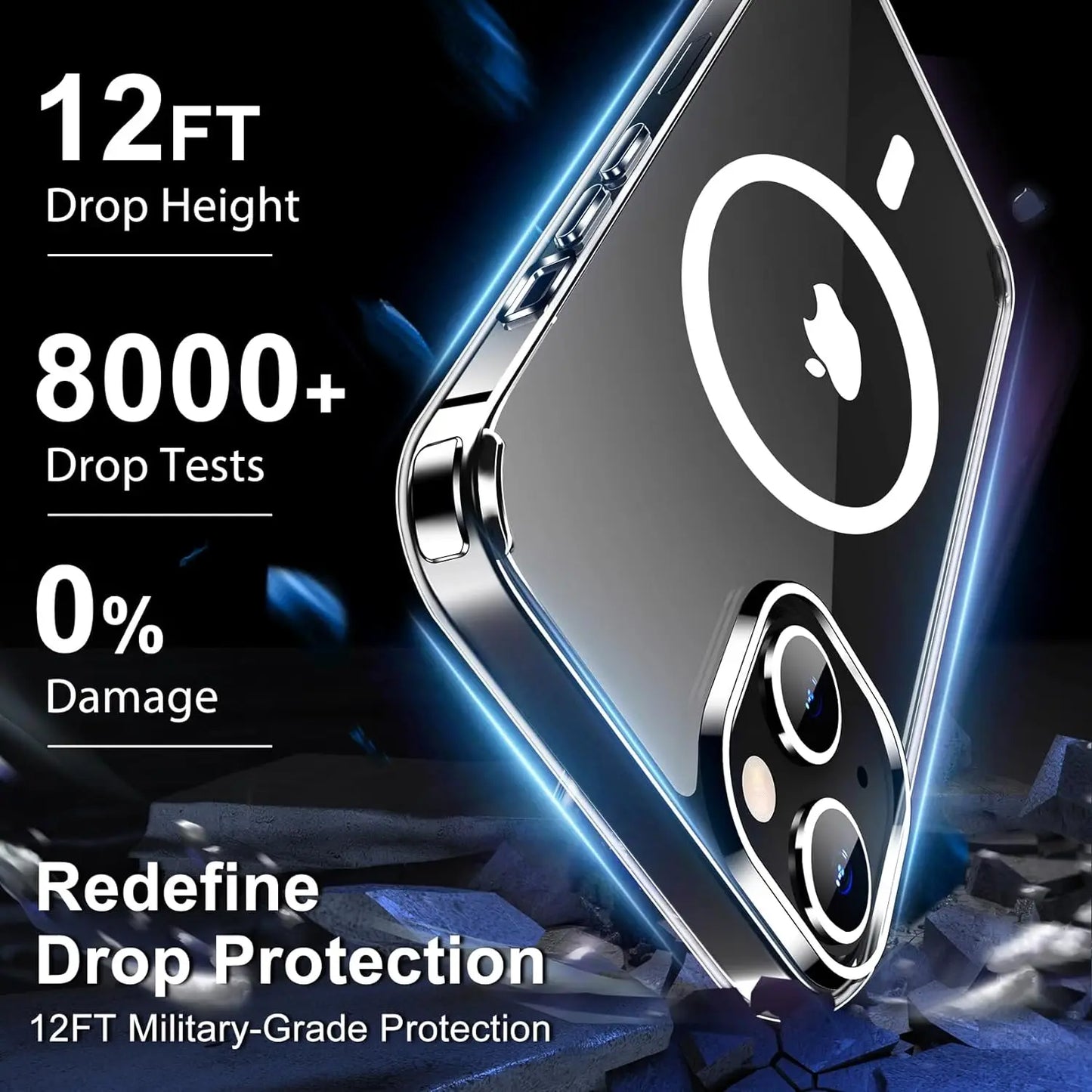 Ultra Slim Clear Magnetic Phone Case Iphone 16 15 14 Pro Max Plus 12 13 Mini 11 Mobile Shockproof