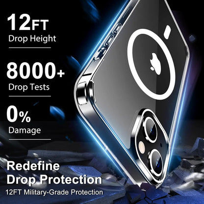 Ultra Slim Clear Magnetic Phone Case Iphone 16 15 14 Pro Max Plus 12 13 Mini 11 Mobile Shockproof