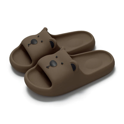 Pillow Rabbit Slippers Women Men House Slides Shower Sandals - Thick