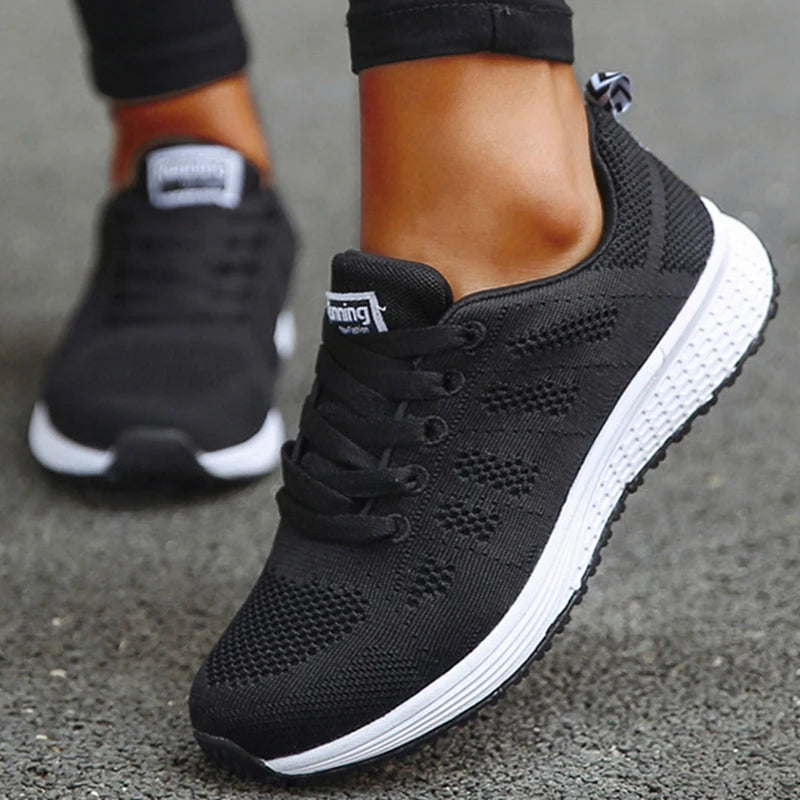 Women's Mesh Sneakers – Breathable Lace-Up Tennis Trainers