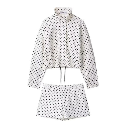 Women's Polka Dot Jacket & Shorts Set