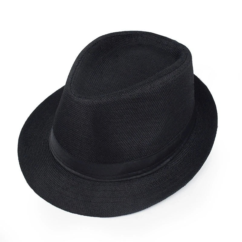 Linen Fedora Sun Hat – Unisex Summer Beach Jazz Cap