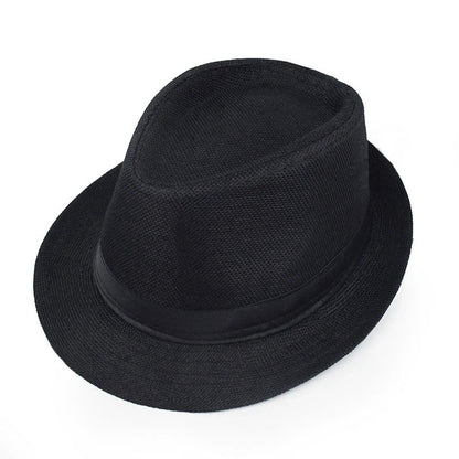 Linen Fedora Sun Hat – Unisex Summer Beach Jazz Cap