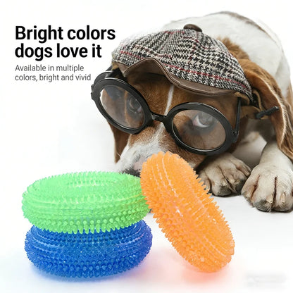 Squeaky Dog Chew Ring Toy – Bite-Resistant Teeth Cleaner
