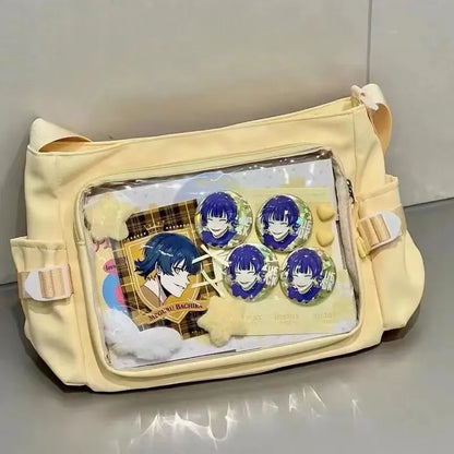 Anime Crossbody Bag with Transparent Postcard Display Window