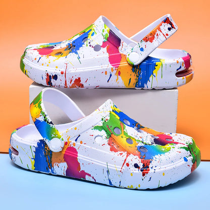 Unisex Paint Splatter Clogs – Breathable Slip-On Garden Shoes