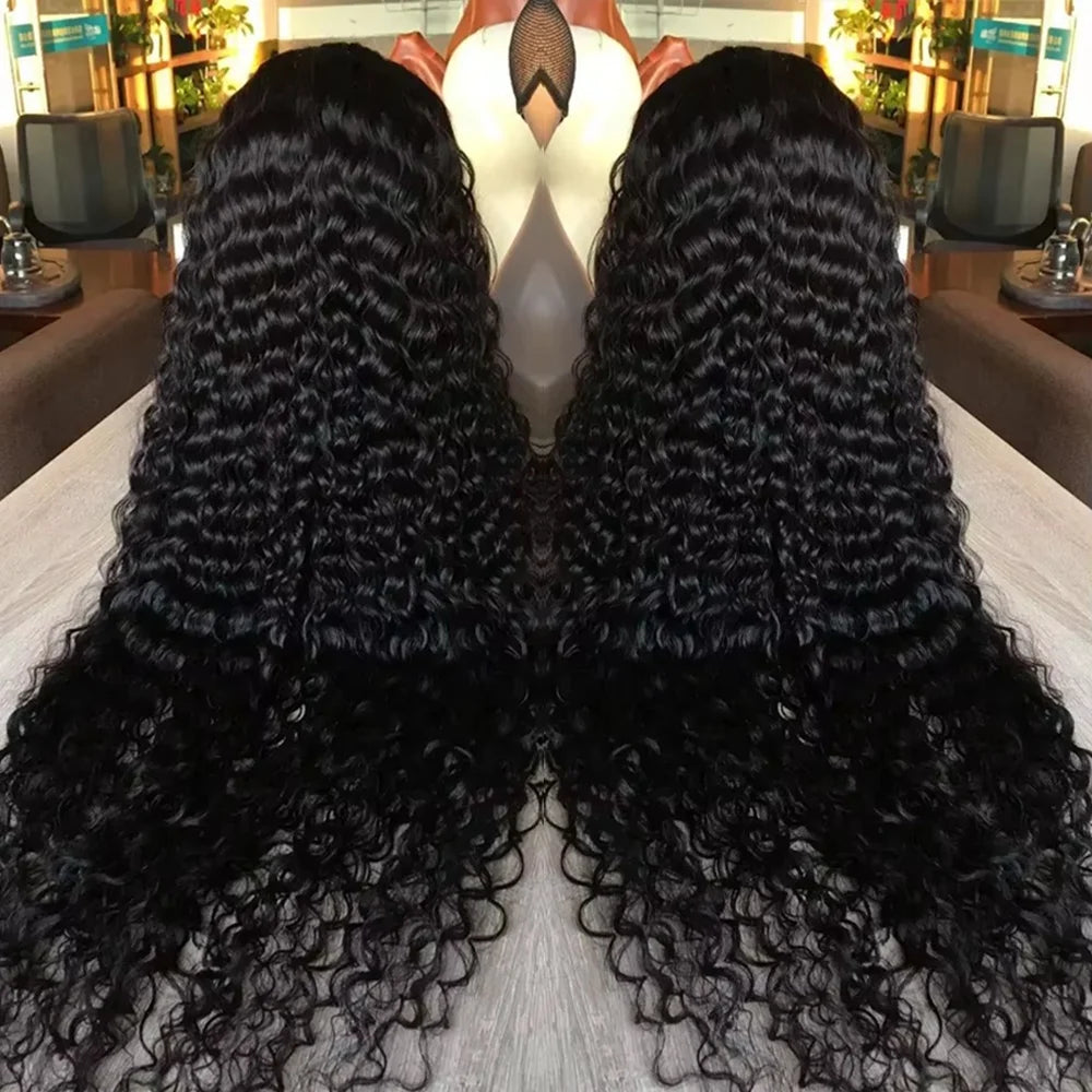 HD Lace Frontal Wig – Deep Wave Curly Human Hair 13x4 & 13x6, 250% Density