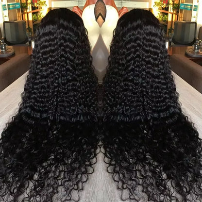 HD Lace Frontal Wig – Deep Wave Curly Human Hair 13x4 & 13x6, 250% Density