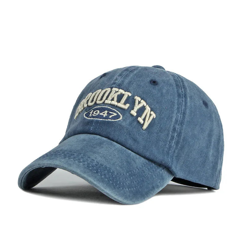 Brooklyn 1947 Embroidered Baseball Cap – Unisex Washed Cotton Hat