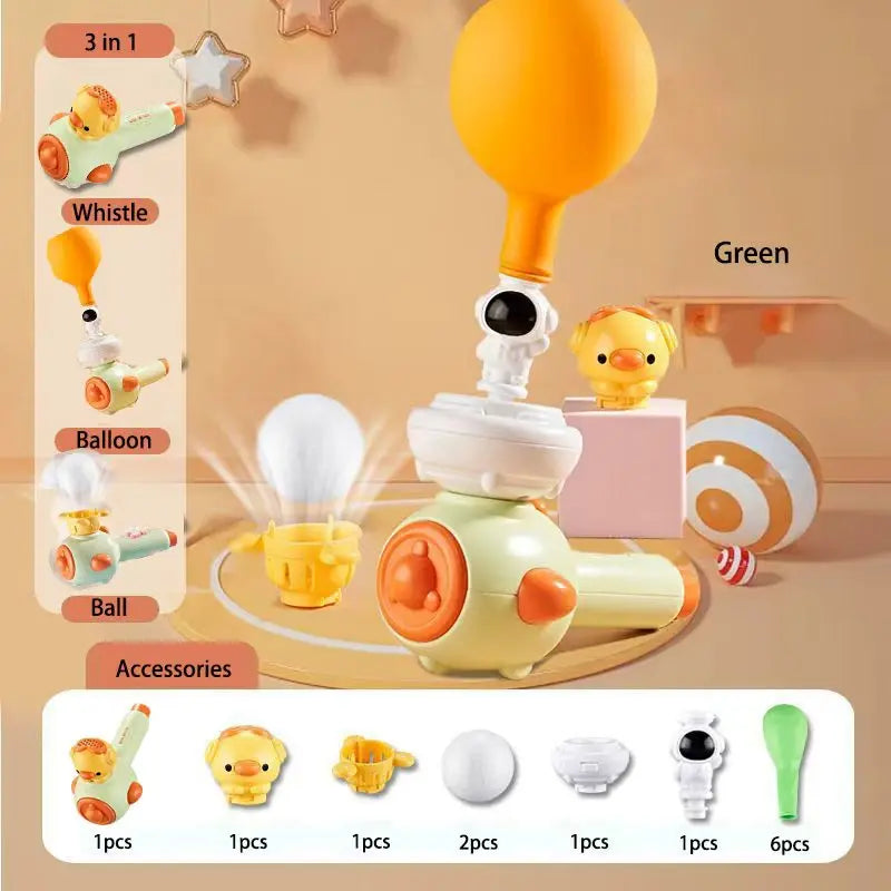 Kids Blowpipe Ball Launcher – Cute Animal Breathing Practice Toy