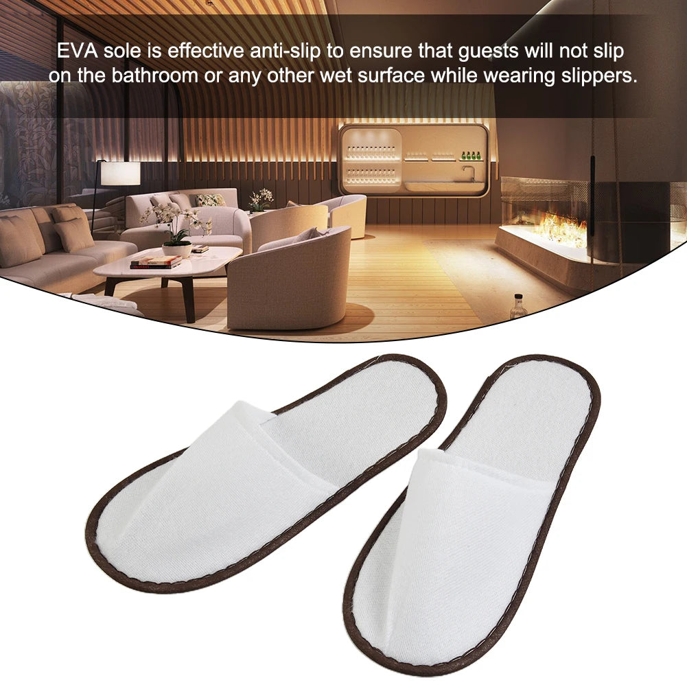 10pair Lot Hotel Slippers Men Womens Random Color Velvet Travel Disposable Cotton Home Hospitality