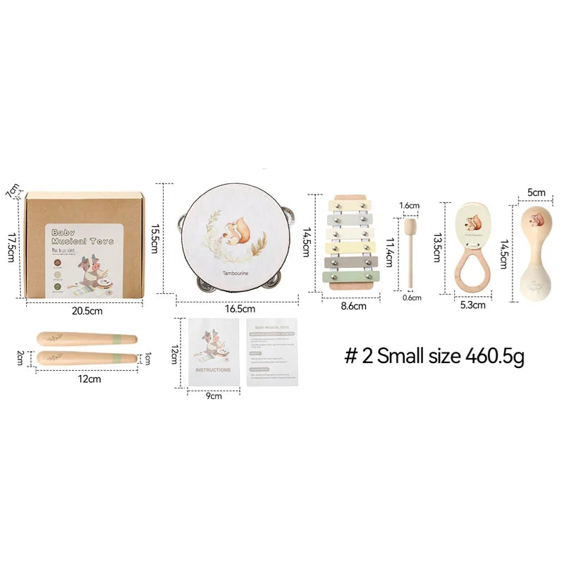Baby Montessori Musical Instruments Set – Xylophone, Drum & More