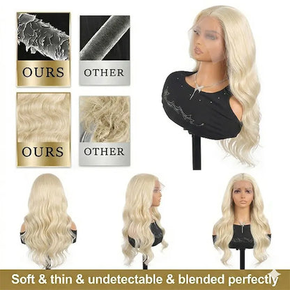 13x6 Hd 613 Blonde Body Wave 100 Human Hair Wigs Brazilian 30 40 Inch Transparent Lace Frontal Wig