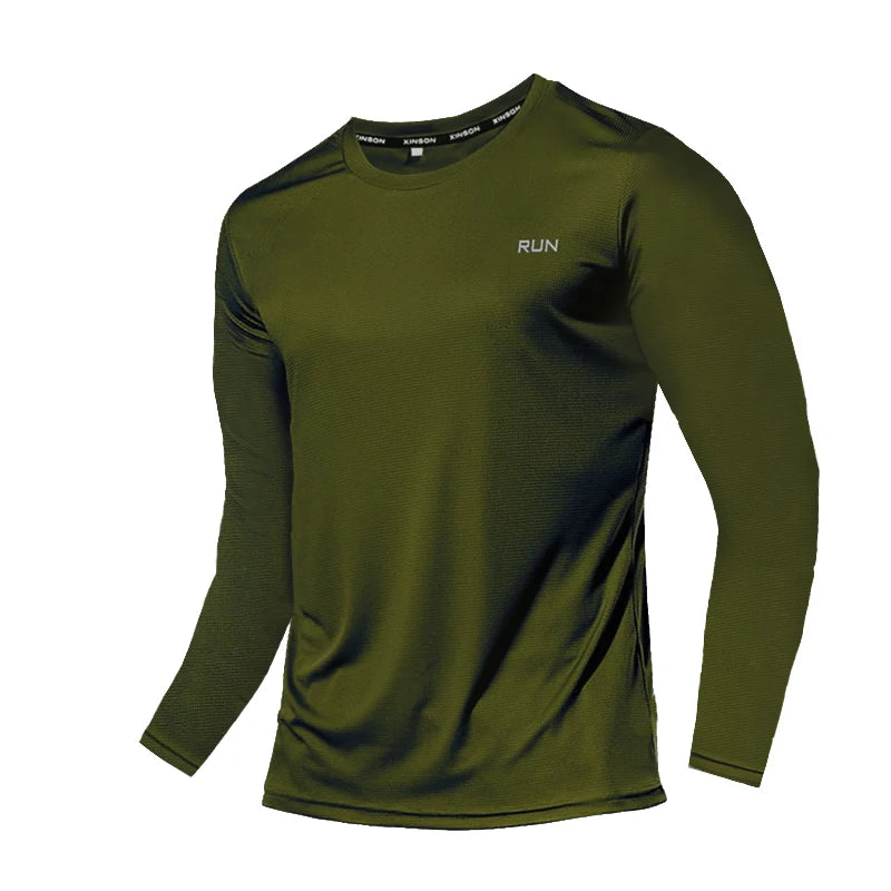 Men's Quick Dry Long Sleeve Gym Shirt – Running & Fitness Top