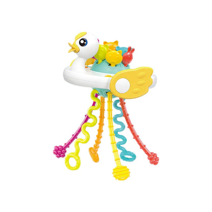 Baby Pull String Sensory Toy – Silicone Teething Rattle