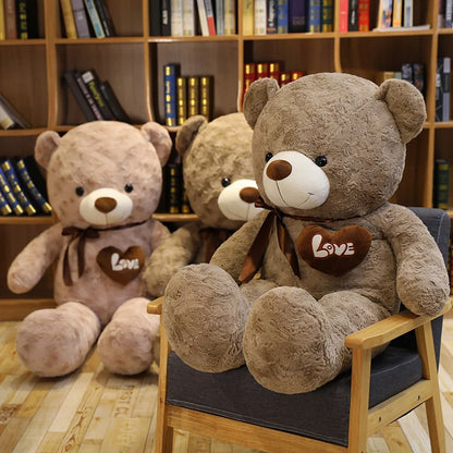 Teddy Bear Love Plush Pillow – Soft Stuffed Animal Gift 23.6in